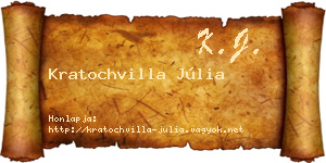 Kratochvilla Júlia névjegykártya